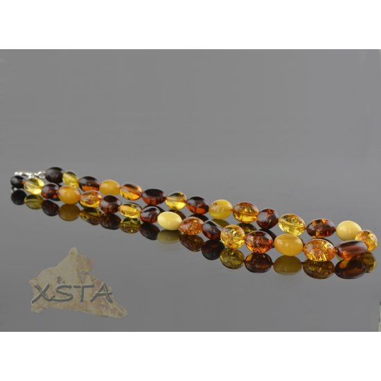 Luxury massive amber olive bead necklace